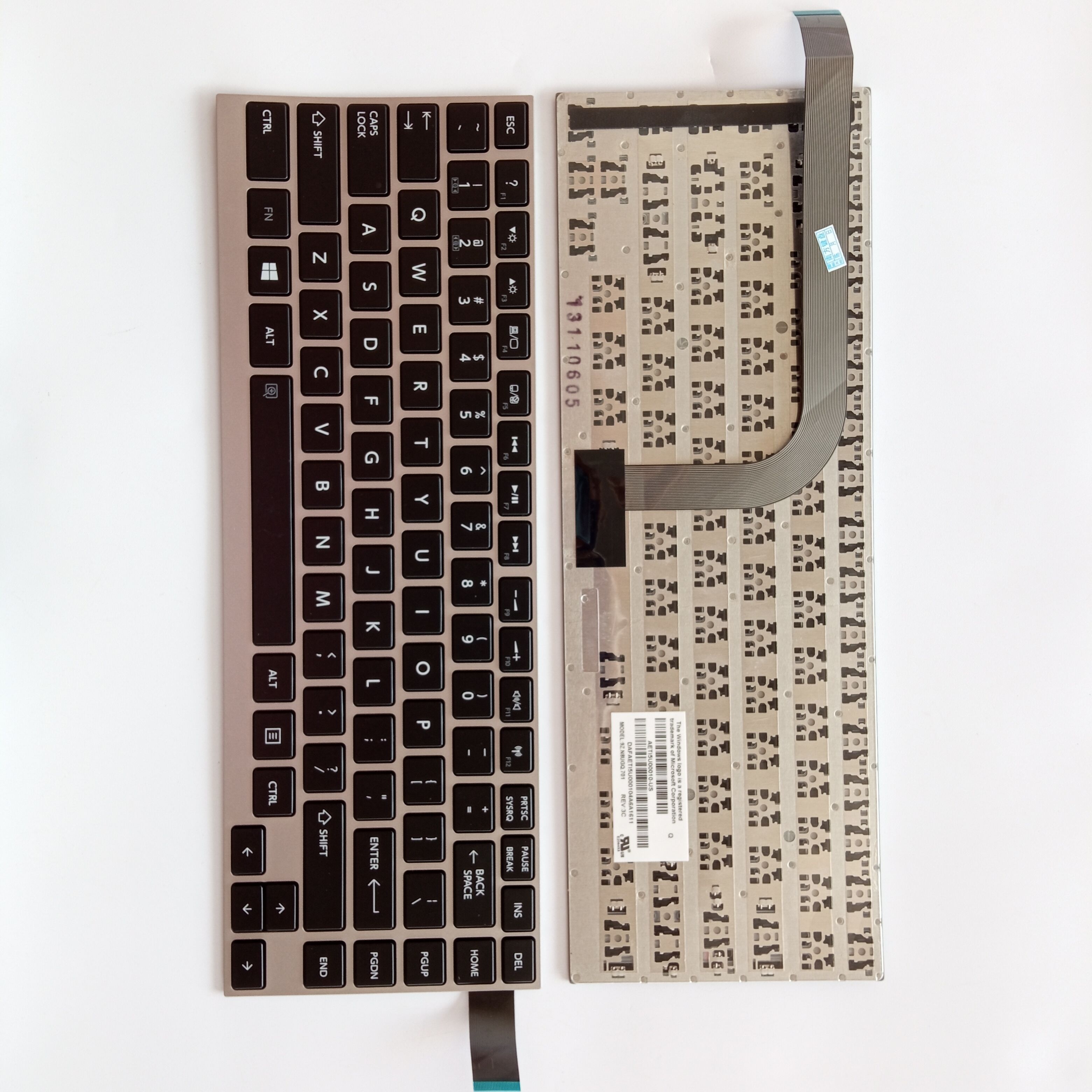 Picture of New Replacement Laptop Keyboard For TOSHIBA W30/U900W/W35DT-A/W30DT/W35T SILVER FRAME BLACK US Layout